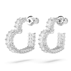 گوشواره سفید سواروسکی اورجینال Swarovski Matrix hoop earrings 5653170