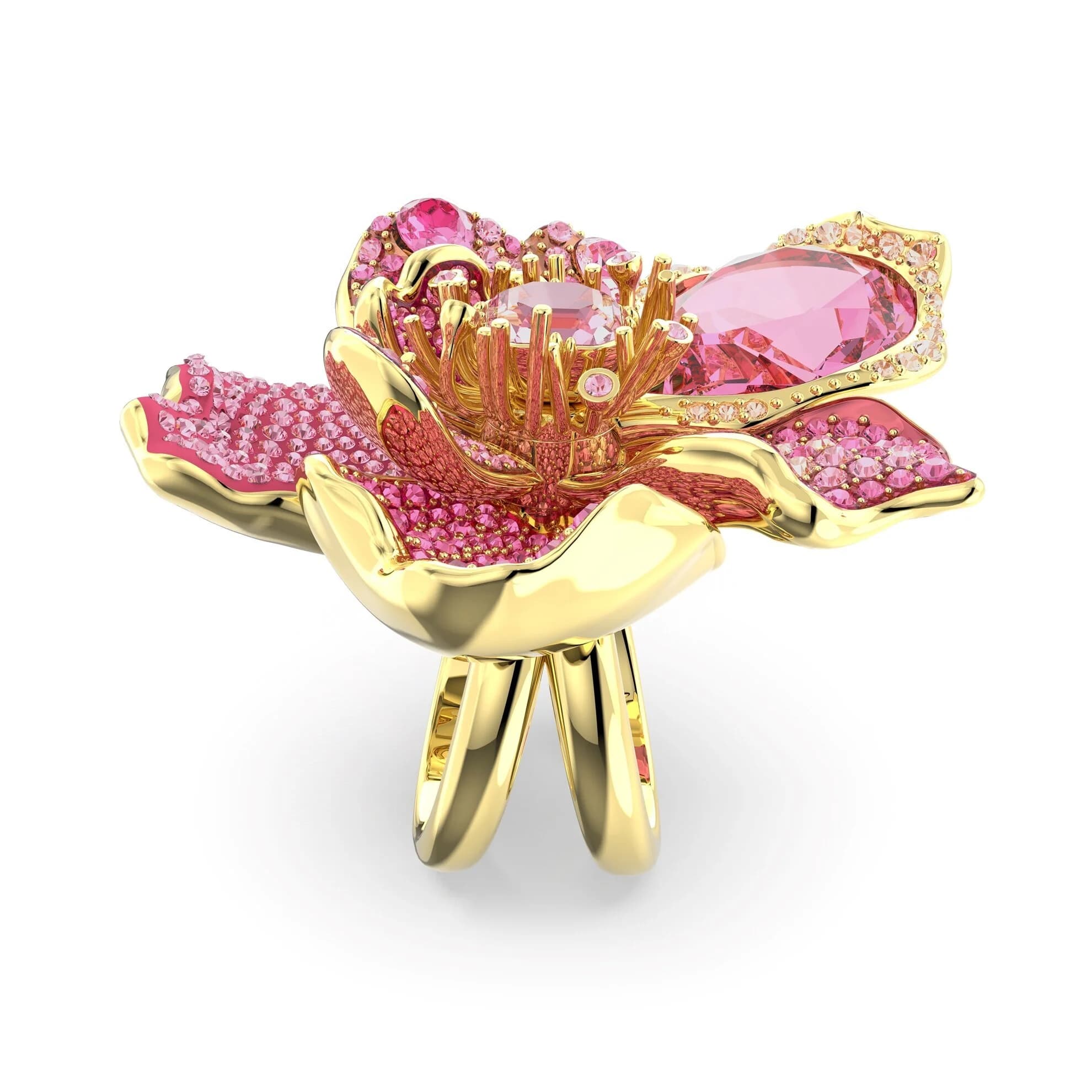 انگشتر صورتی سواروسکی اورجینال Swarovski Florere cocktail ring — تصویر ۴