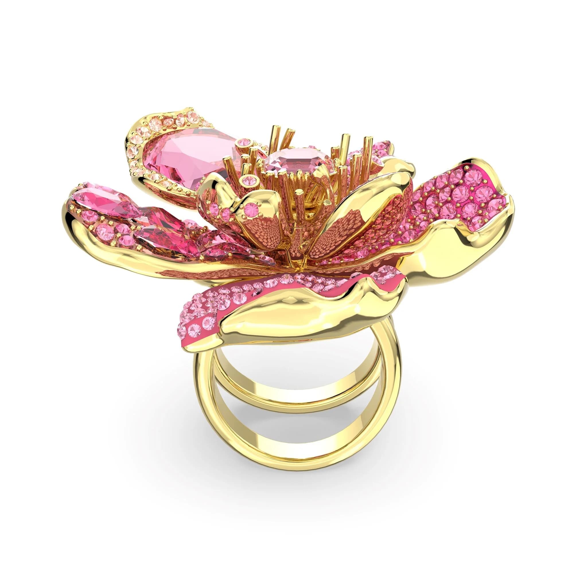 انگشتر صورتی سواروسکی اورجینال Swarovski Florere cocktail ring — تصویر ۵