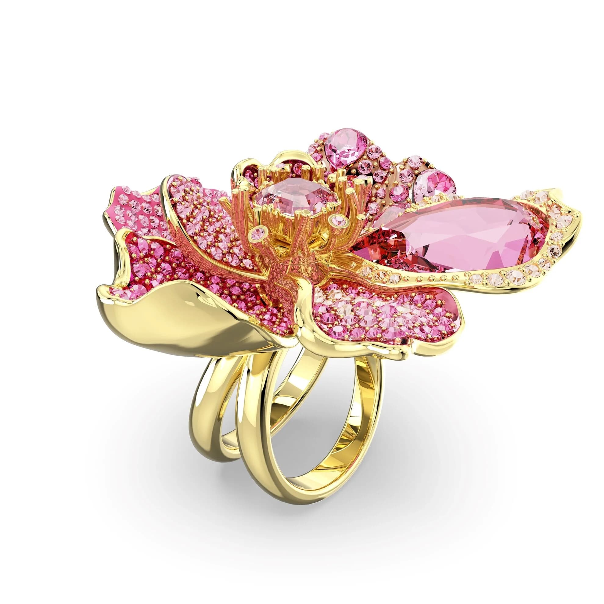 انگشتر صورتی سواروسکی اورجینال Swarovski Florere cocktail ring — تصویر ۶