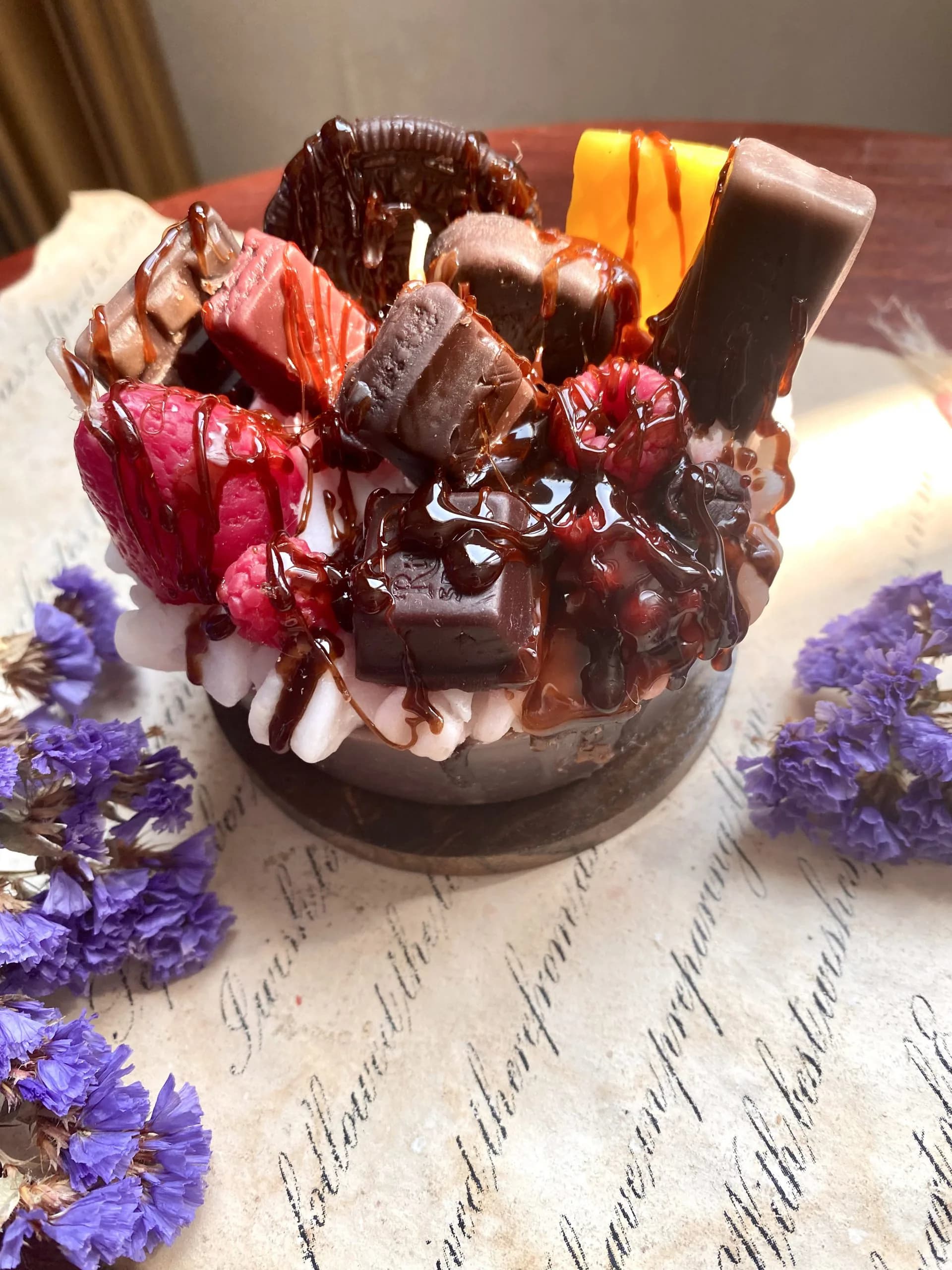 شمع کیک شکلاتی گرد