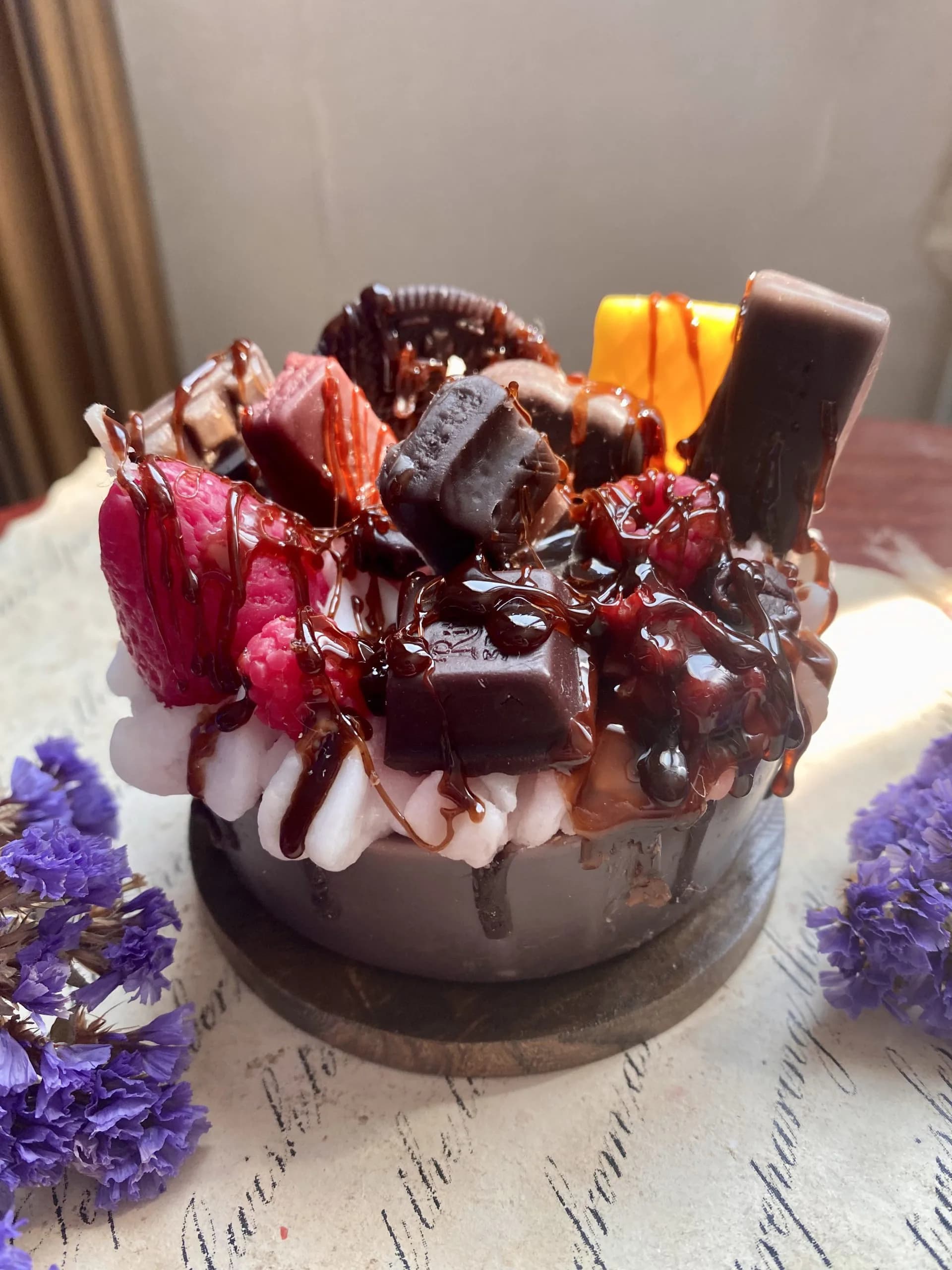 شمع کیک شکلاتی گرد — تصویر ۲