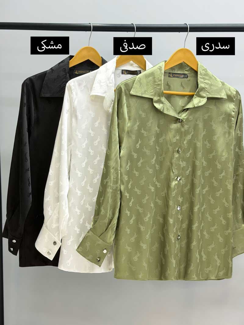 شومیز یقه مردانه ساتن ماهو کد 995282 — تصویر ۵