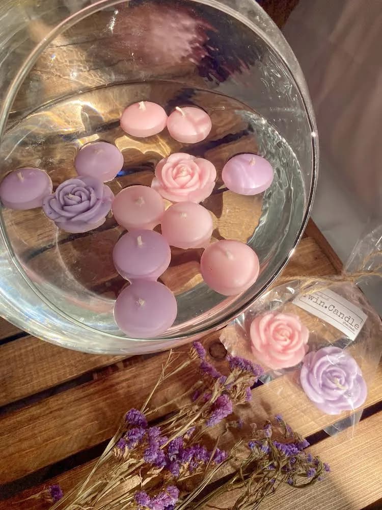 شمع گل رو آبی