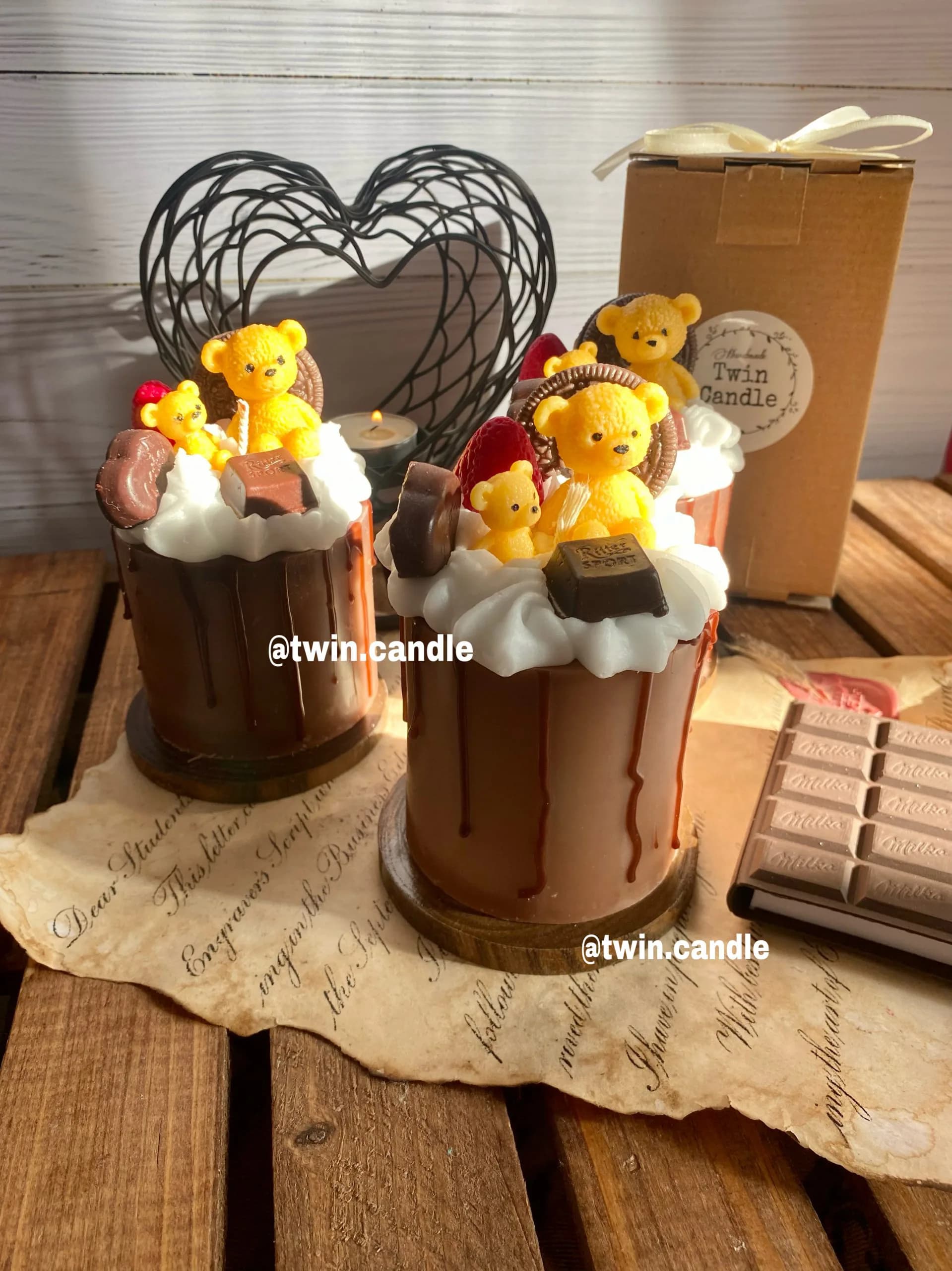 شمع کیک شکلاتی تدی — تصویر ۲
