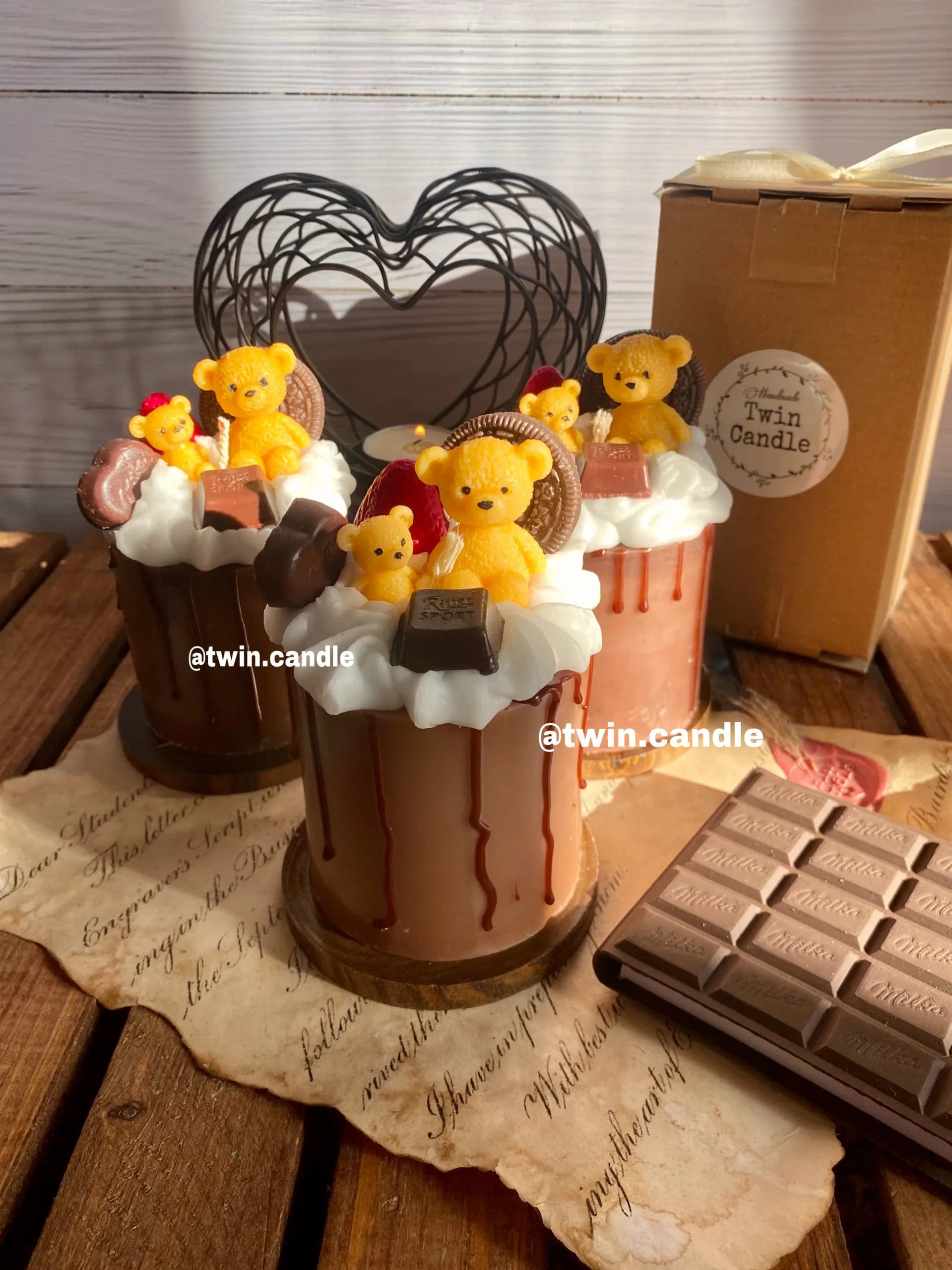 شمع کیک شکلاتی تدی