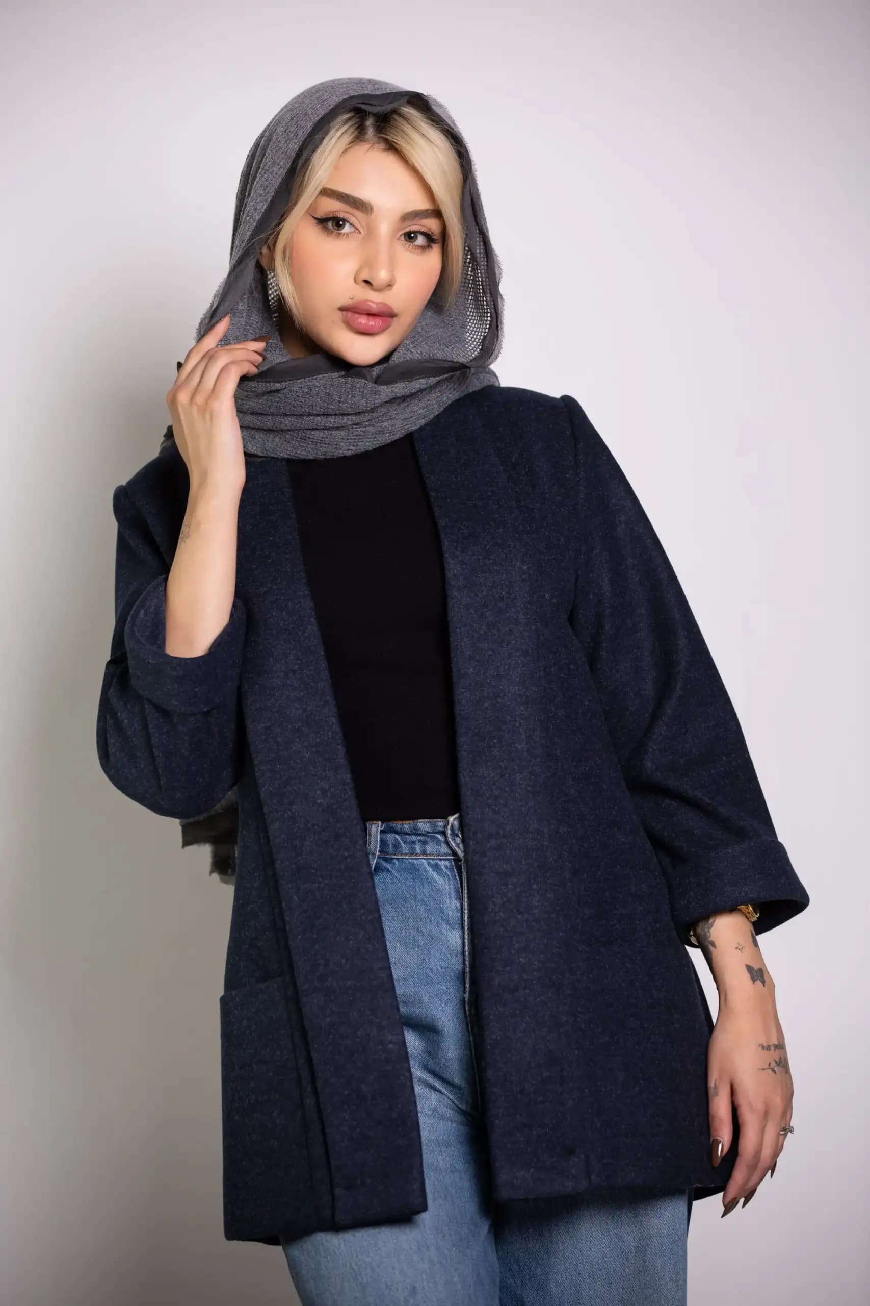 پالتو فوتر زنانه یقه شالی — تصویر ۷