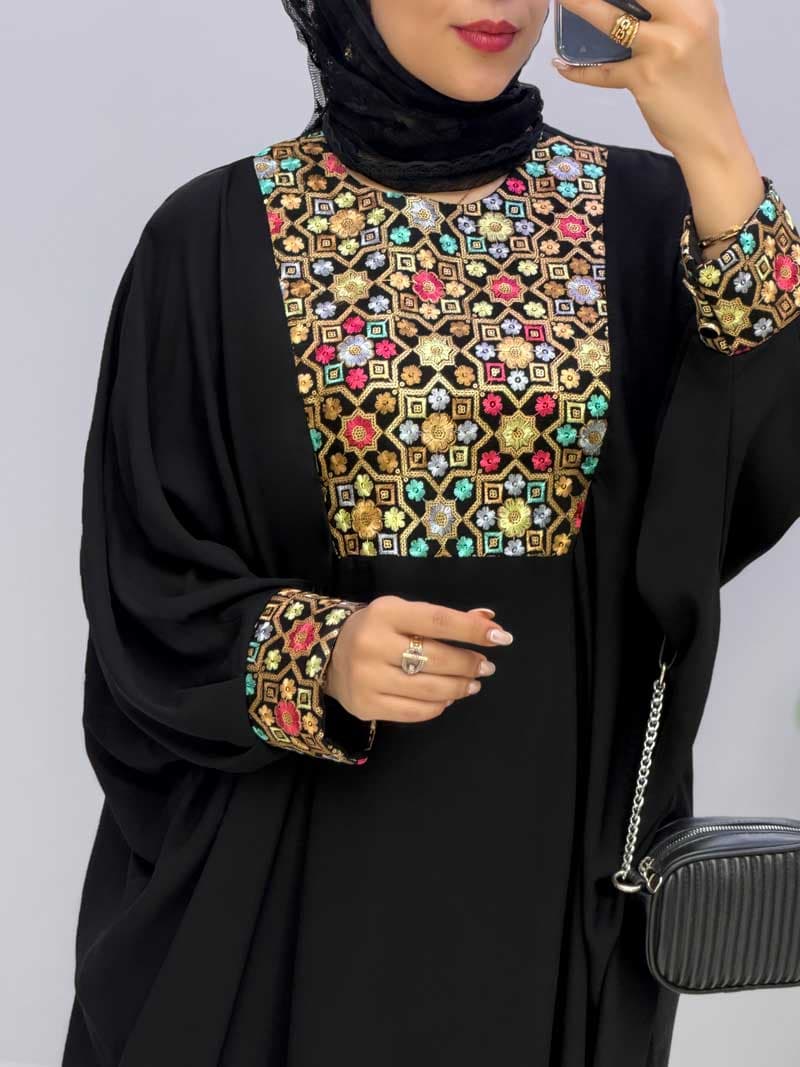 مانتو عبایی کرپ ژینا کد 968166 — تصویر ۲