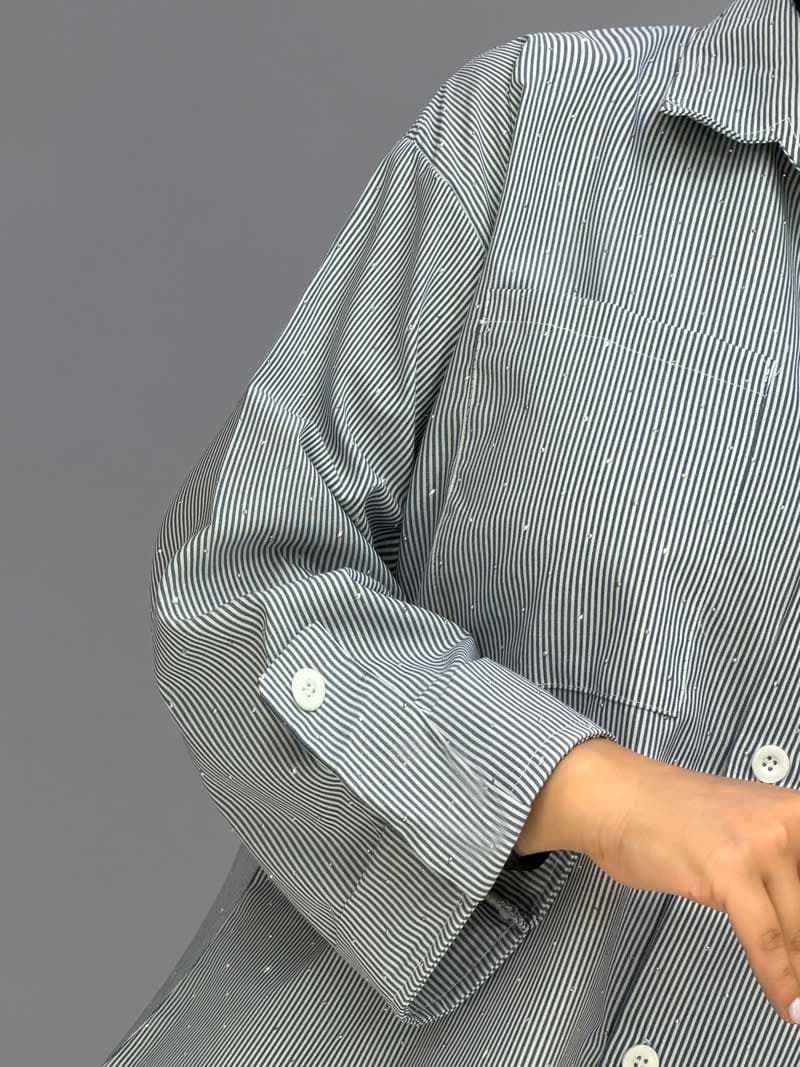 شومیز تک جیب لینن مارگو کد 925993 — تصویر ۷