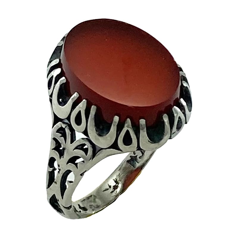 انگشتر مردانه عقیق سرخ خراسان (AN29)