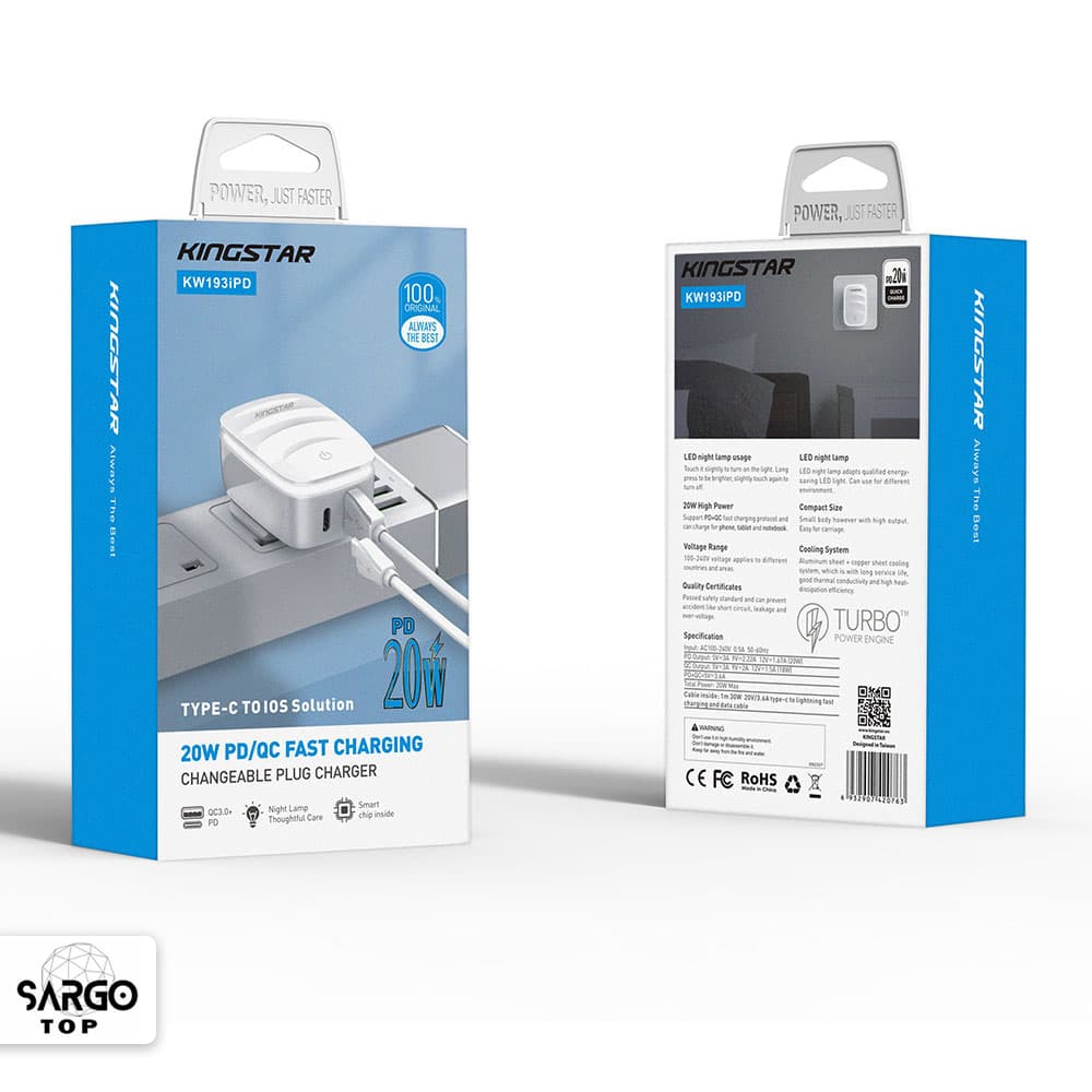 شارژر دیواری کینگ استار مدل KW193iPD — تصویر ۳