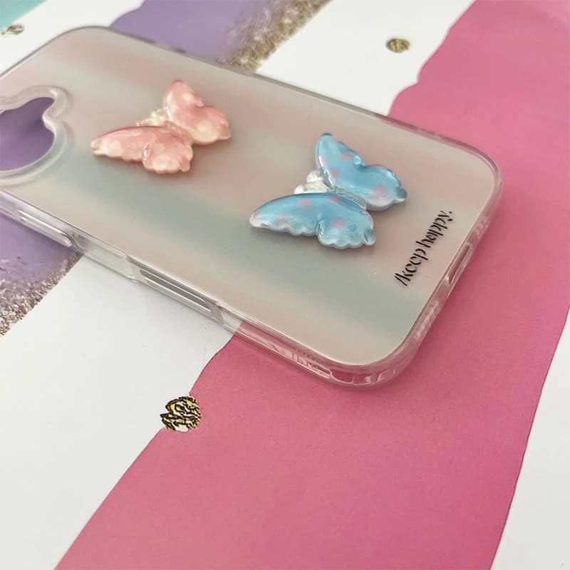 قاب گوشی iPhone 16 آیفون طرح پروانه رنگین کمان کد 905 — تصویر ۲
