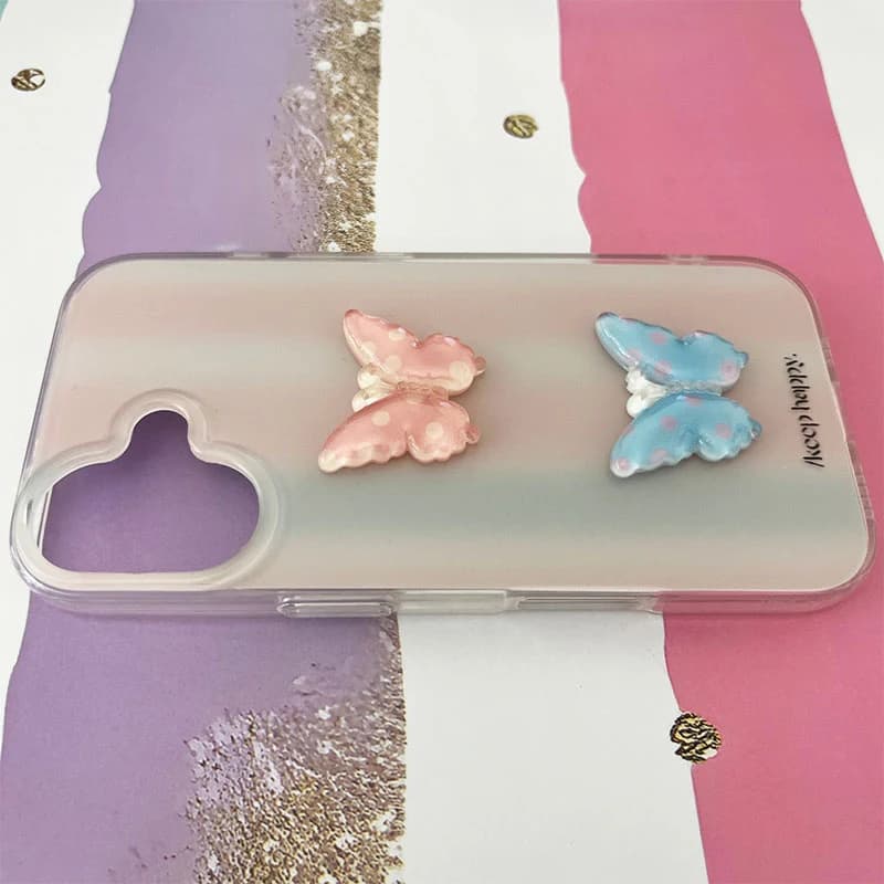 قاب گوشی iPhone 16 آیفون طرح پروانه رنگین کمان کد 905