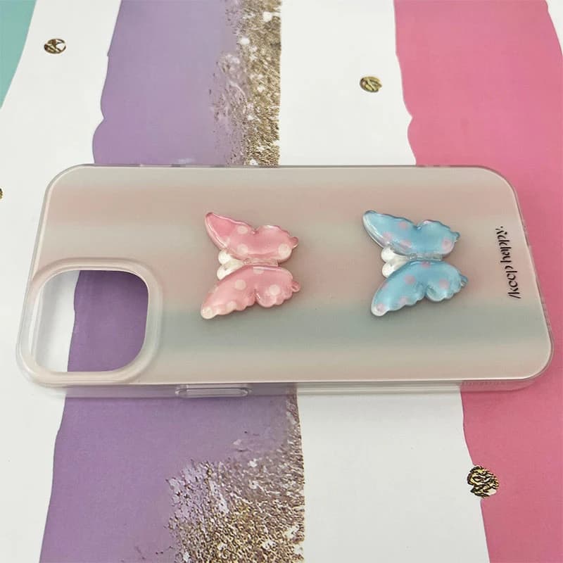 قاب گوشی iPhone 13 / 14 آیفون طرح پروانه رنگین کمان کد 905