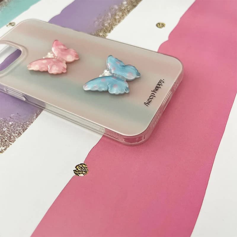 قاب گوشی iPhone 13 / 14 آیفون طرح پروانه رنگین کمان کد 905 — تصویر ۲