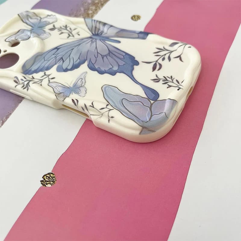 قاب گوشی iPhone 16 آیفون طرح پروانه آبی کد 904 — تصویر ۲