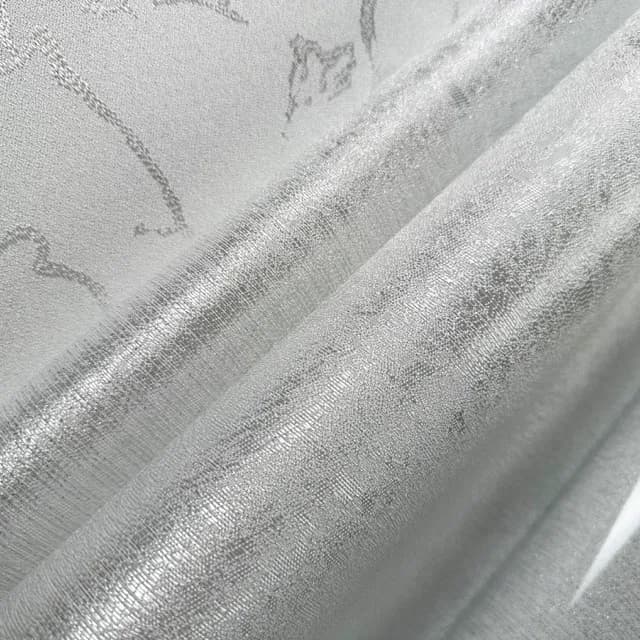 پرده حریر طرح پر محو ساده بدون نیاز به آستری — تصویر ۳