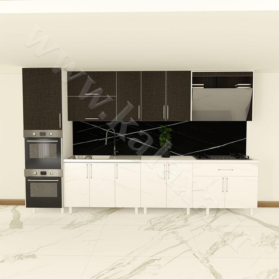 کابینت اماده نئوپان 3.6 متری دستگیره ای دارای کابینت فر — تصویر ۷