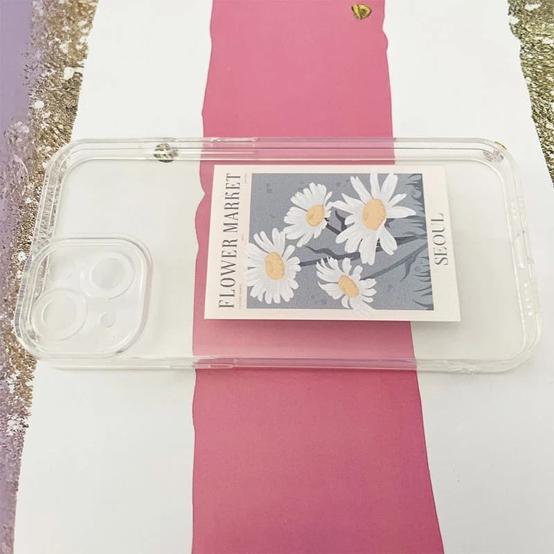 قاب گوشی iPhone 13 آیفون شفاف طرح Flower Market کد 888