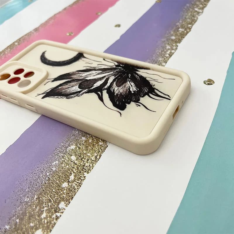 قاب گوشی Galaxy A73 سامسونگ سولید طرح پروانه و ماه کد 485 — تصویر ۲