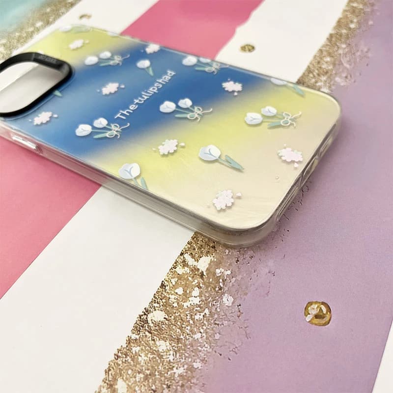 قاب گوشی iPhone 13 Pro Max آیفون So Cool براش آبی طرح گل کد 666 — تصویر ۲