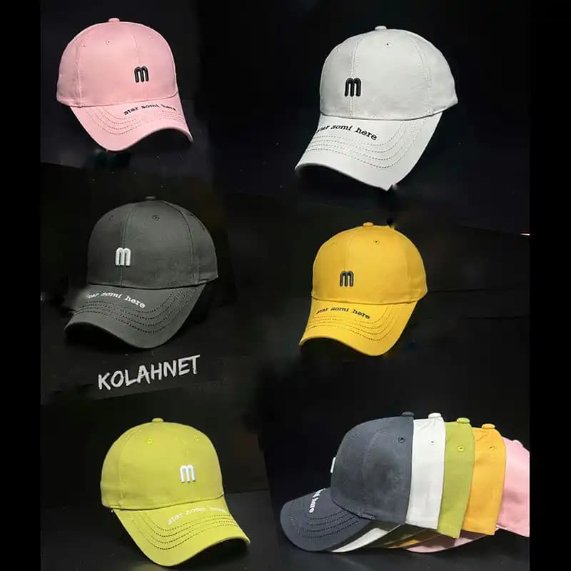 کلاه بیسبالی کتان طرح m کد 5430