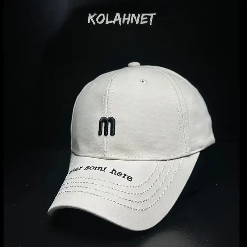 کلاه بیسبالی کتان طرح m کد 5430 — تصویر ۳