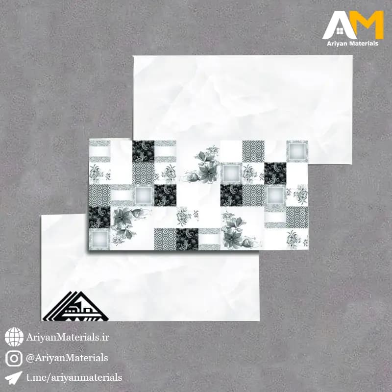 سرامیک دیواری طرح کوبیسم سفید