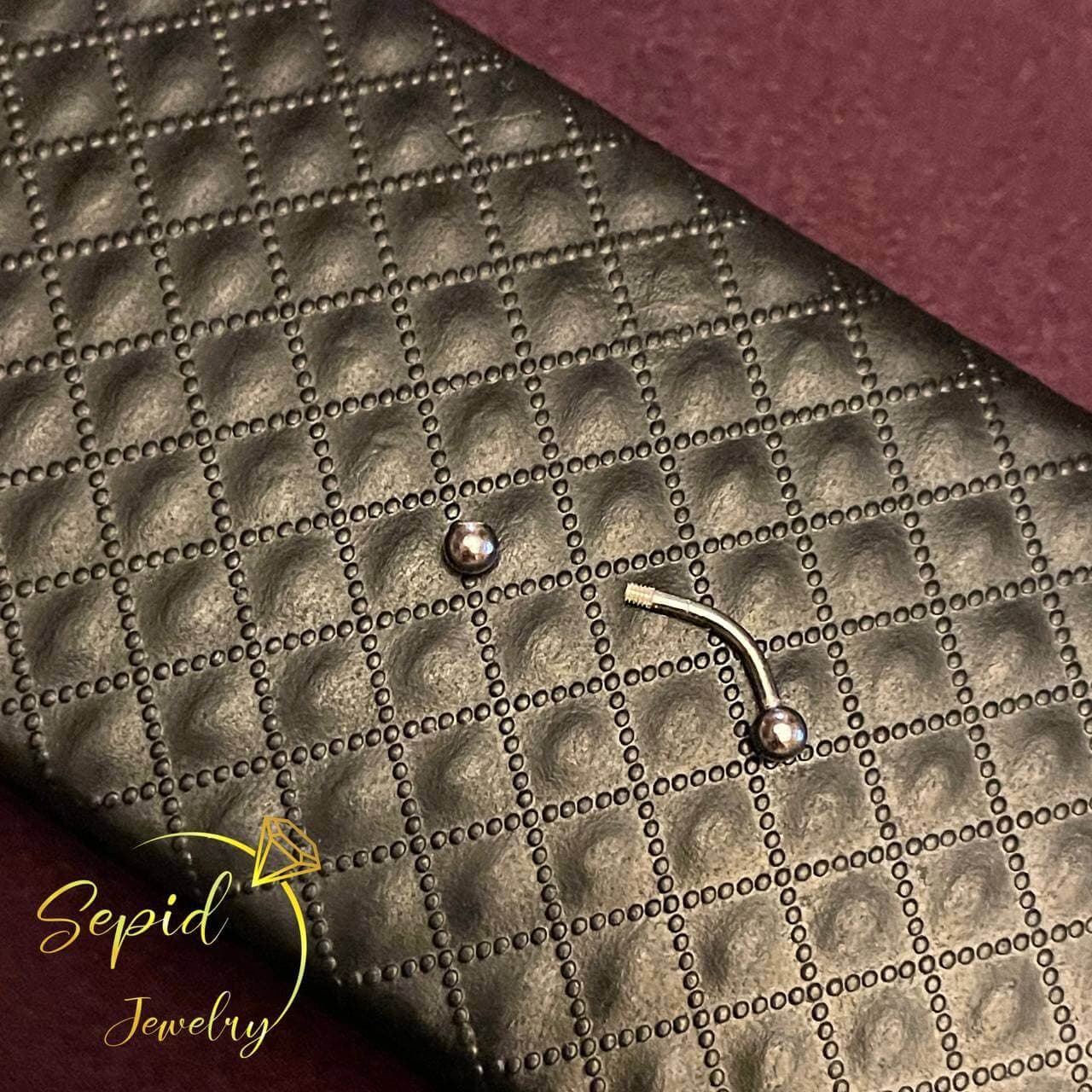 پیرسینگ نقره چند منظوره دو سر گوی منحنی — تصویر ۳