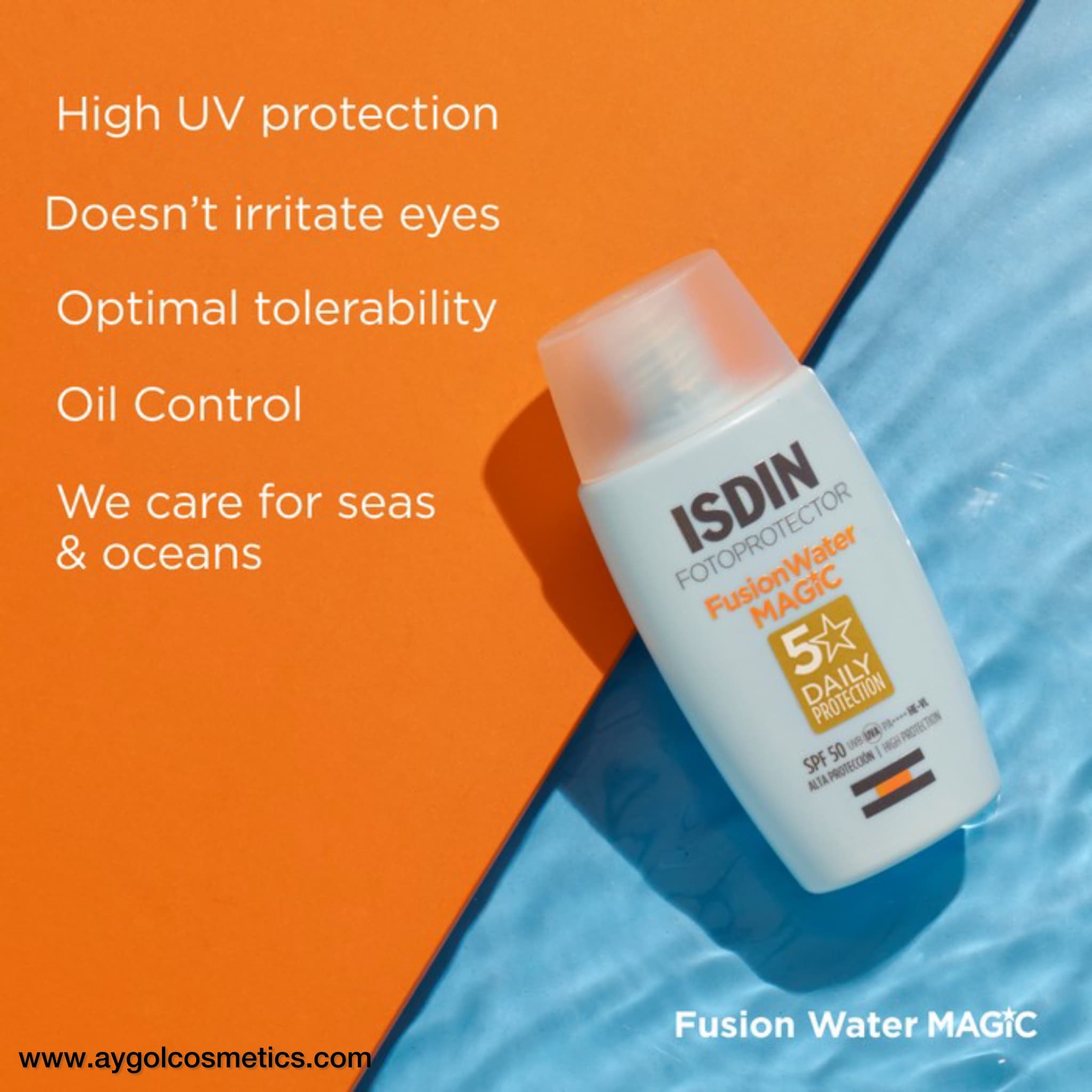 ضد آفتاب فوق العاده سبک فیوژن واتر مجیک ایزدین با SPF 50 Isdin Fusion Water Magic SPF 50 — تصویر ۳