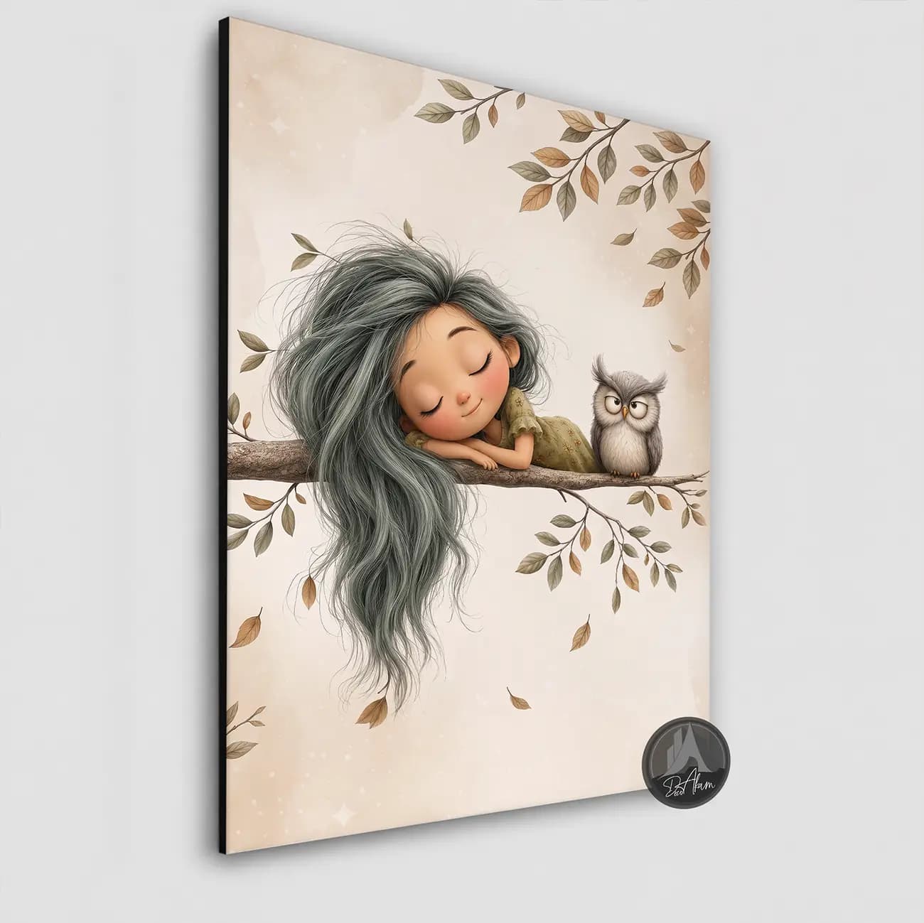 تابلو دخترانه دختر روی شاخه درخت DA-9007 | اتاق کودک — تصویر ۶