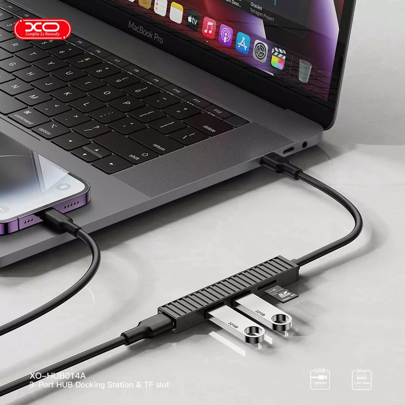 هاب 4 پورت یو اس بی ایکس او مدل XO HUB014A 4PORT USB3 — تصویر ۵
