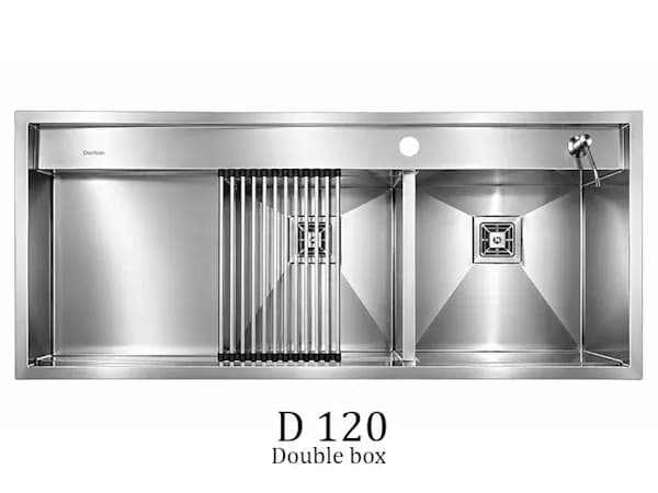 سینک RS320DT-R باکسی دریتون (دو لگن سینی دار 120CMراست)