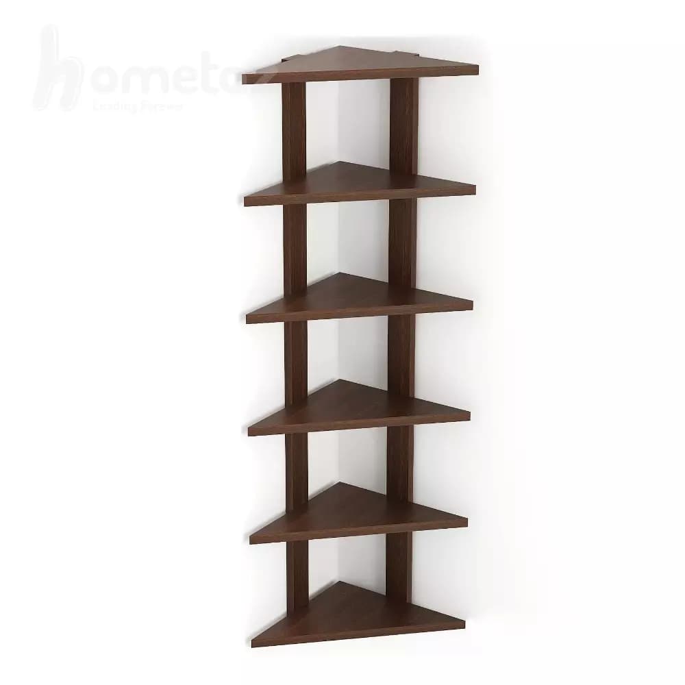 شلف دیواری mdf کنجی طرح چوب مدل ht2058 — تصویر ۴