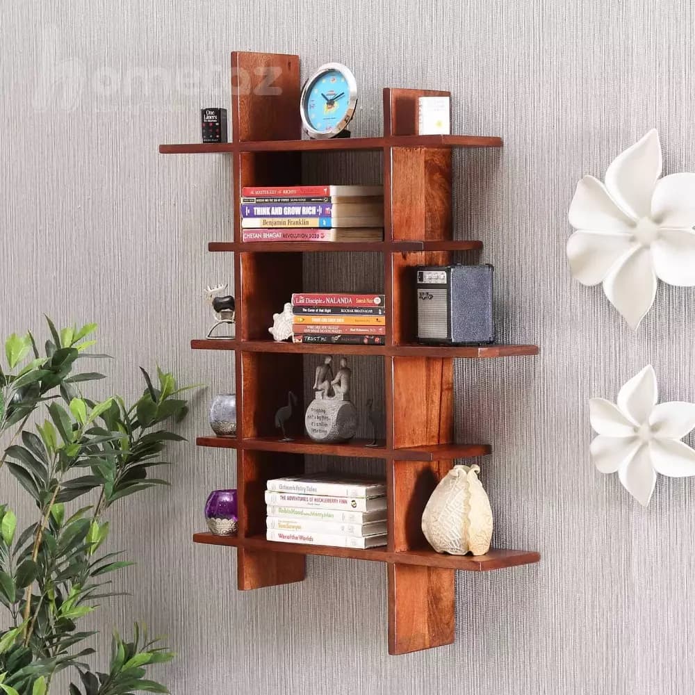 شلف mdf دیواری لوکس طرح چوب مدل ht2036