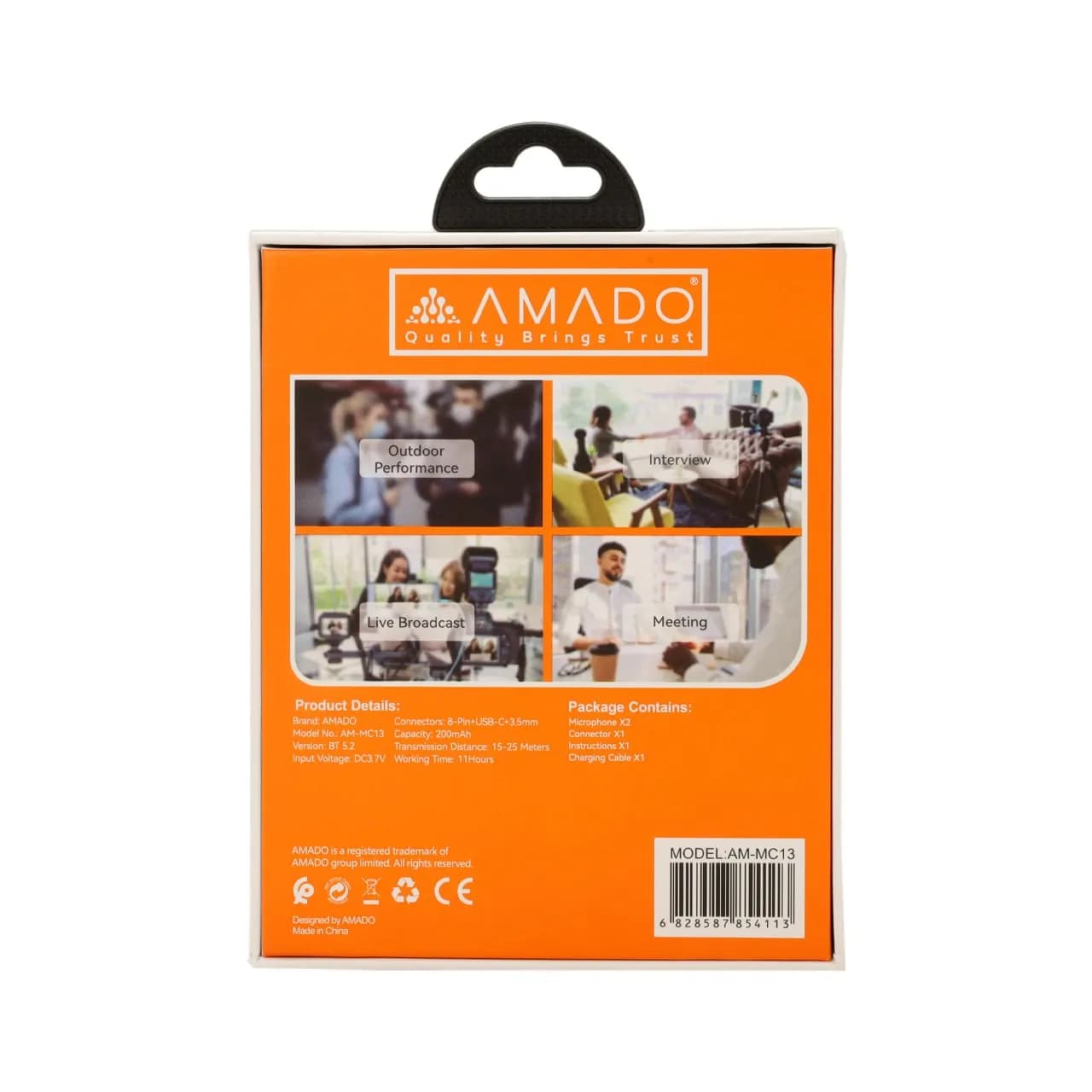 میکروفون بی‌سیم 3 در 1 آمادو مدل AMADO MC13 — تصویر ۸