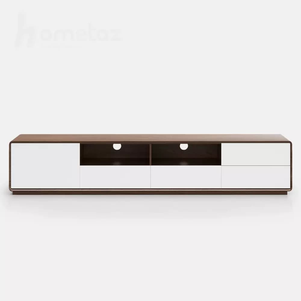 میز تلویزیون مدرن و شیک با ورق mdf خم و ساده مدل ht1984 — تصویر ۶