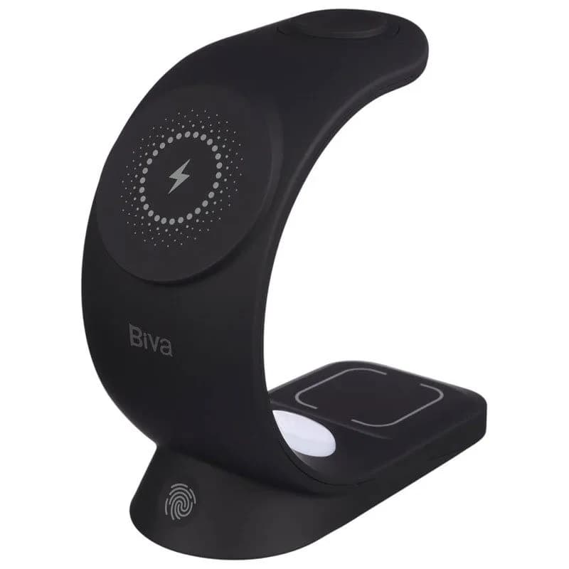 استند و شارژر وایرلس چندکاره مگنتی بیوا Biva WLC-13 3in1 Fast Wireless Charger با امکان شارژ اپل واچ — تصویر ۴