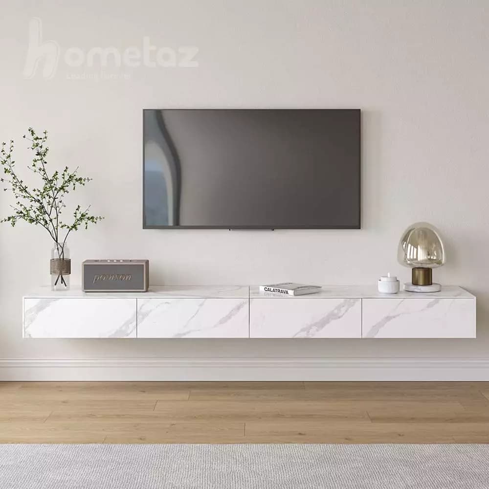 میز تلویزیون دیواری ام دی افی کمد دار مدل ht1979 — تصویر ۲