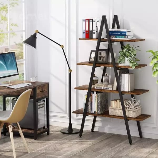 شلف فلزی مدرن با صفحه چوب یا mdf مدل ht1595