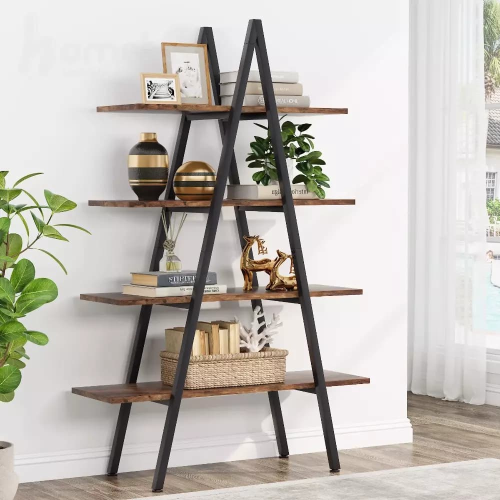شلف فلزی مدرن با صفحه چوب یا mdf مدل ht1595 — تصویر ۲