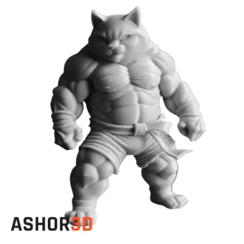 فیگور گربه جنگجو Feline Fighter چاپ سه بعدی | آشور 3D