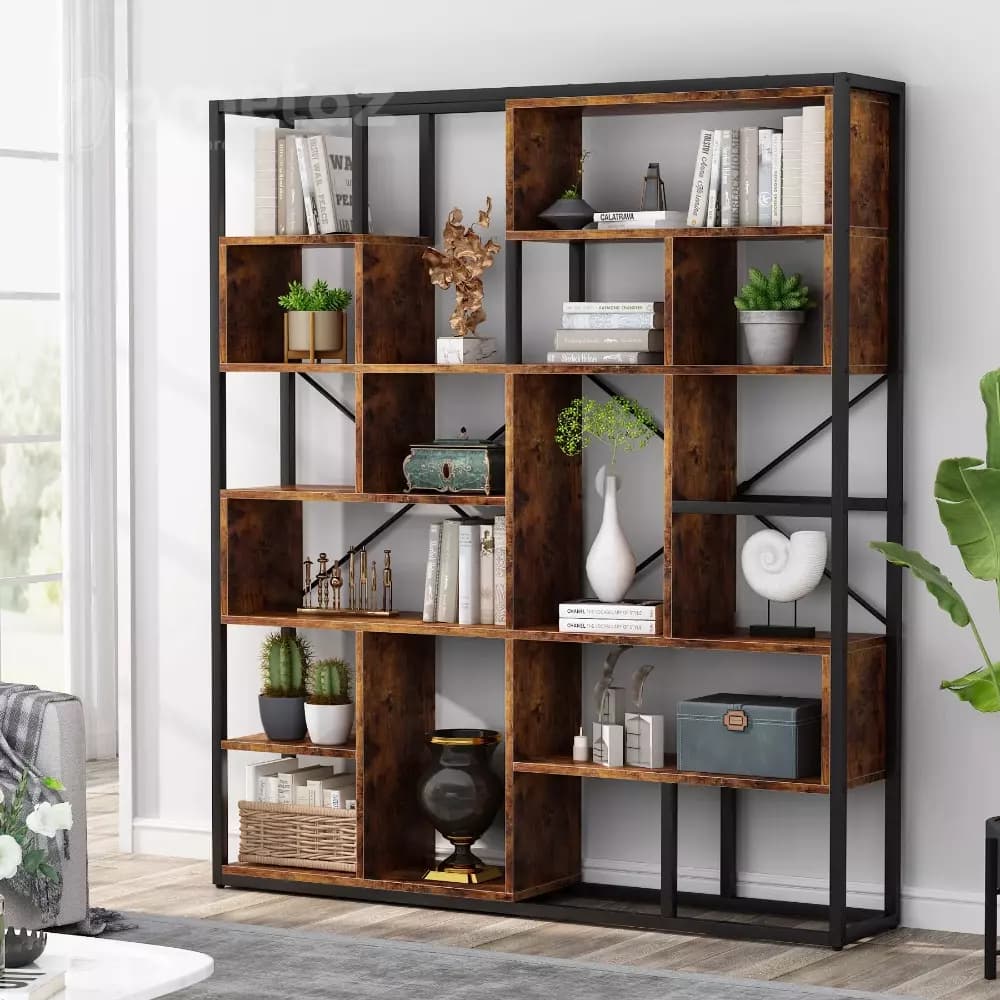 شلف چوبی, ام دی افی و فلزی مدل ht1590 — تصویر ۲