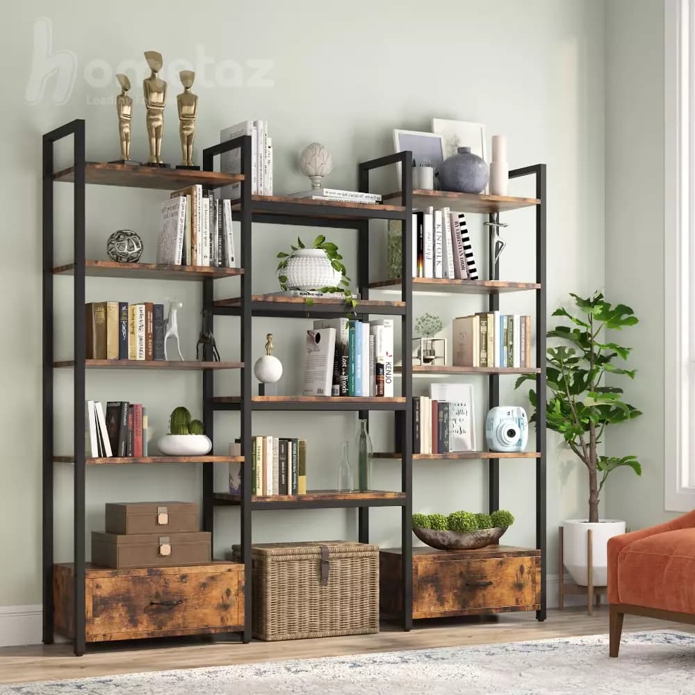 شلف فلزی با صفحه چوب یا mdf طرح چوب مدل ht1588 — تصویر ۴