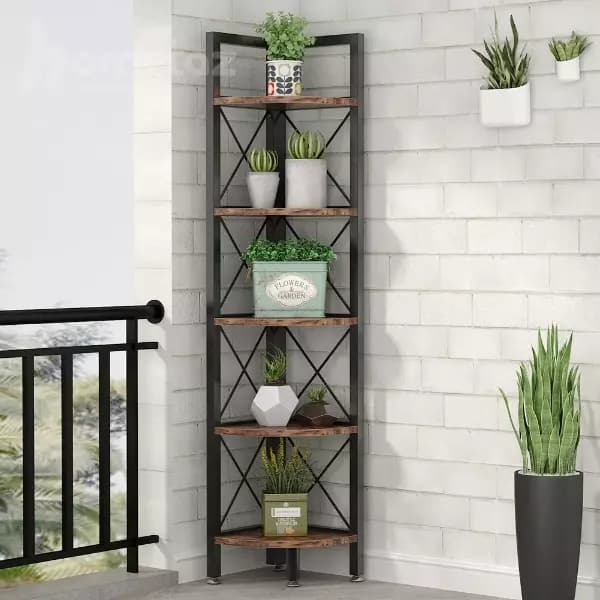 شلف و کتابخانه فلزی مشکی ایستاده مدل ht1584 — تصویر ۴