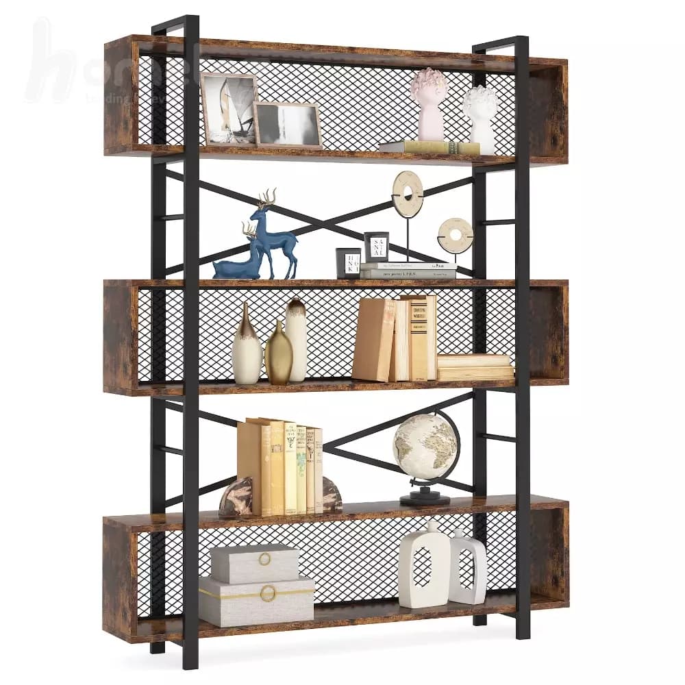 شلف و کتابخانه فلزی ایستاده صفحه mdf یا چوب روس مدل ht1583