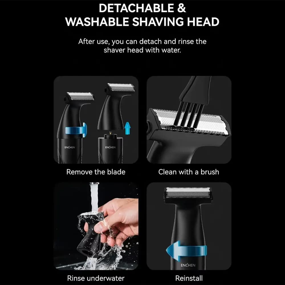 ماشین اصلاح چندکاره شارژی شیائومی مدل Enchen Electric Shaver Spark 5 — تصویر ۳