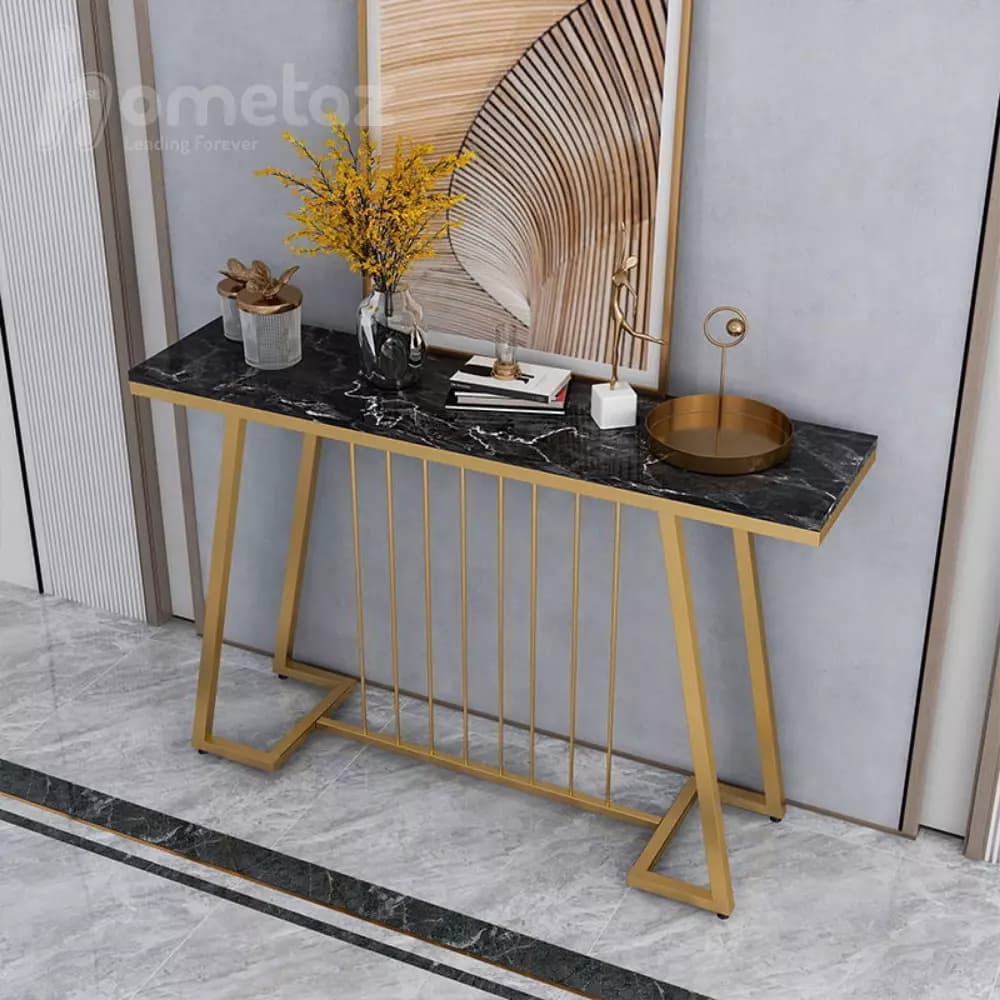 میز کنسول استیل طلایی و نقره ای لوکس مدل بهنوش — تصویر ۴