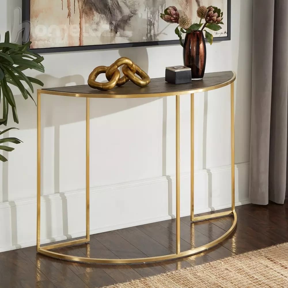 میز کنسول استیل طلایی و نقره ای شیک مدل آیدا