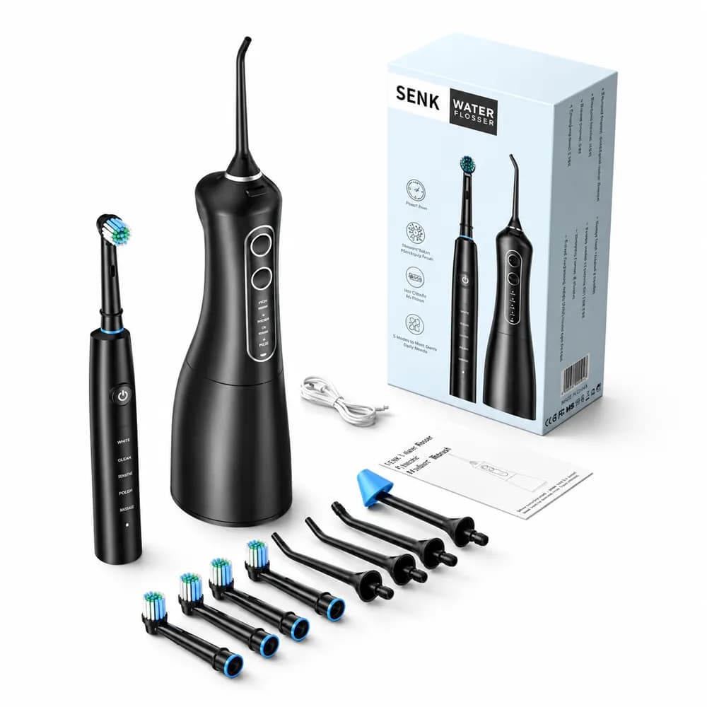 مسواک برقی و واترجت سنک مدل Senk Intelligent Water Flosser & Electric Toothbrush Set Model 1001 — تصویر ۲